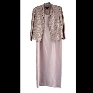 Jessica Howard mauve pink evening dress with beaded jacket petite size 10